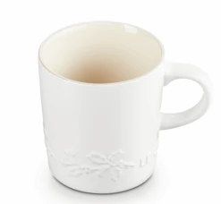 Le Creuset Holly Collectie Mok 200 Ml Aardewerk Katoenwit -Kookwinkel lc 20200529 zs ps fs 60303204311511 003