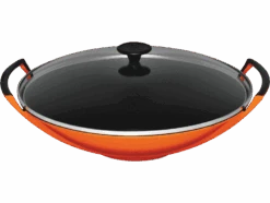 Le Creuset Wok Met Glazen Deksel 4,5 Liter ø 36 Cm Gietijzer Vulcanique
