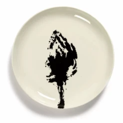 Serax Feast By Ottolenghi Bord S ø 19 Cm H 2 Cm Aardewerk White + Artichoke Black
