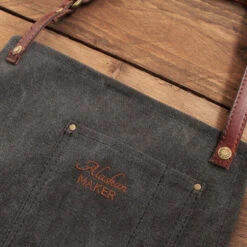 Alaskan Maker N°325 Schort Met Nek- En Middelband Katoen Black -Kookwinkel tablier vintage 325 3